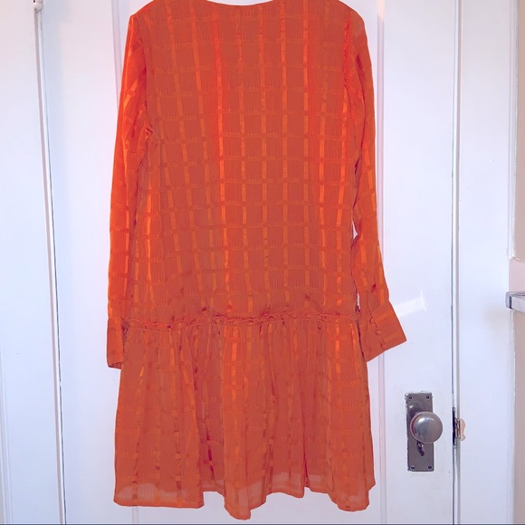 Boho Orange Cross Stripe Dress BNWT - Picture 2 of 6